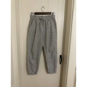 J.Crew Womens Navy White Striped Linen Blend Pull On Pants Size 2